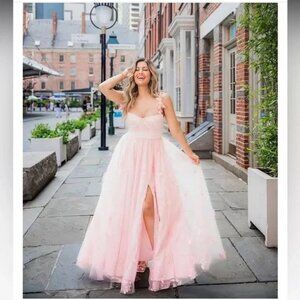 NWT $349 ANTONIO MELANI MELY WHIMSICAL ENCHANTING BUTTERFLY PINK FORMAL GOWN SZ0